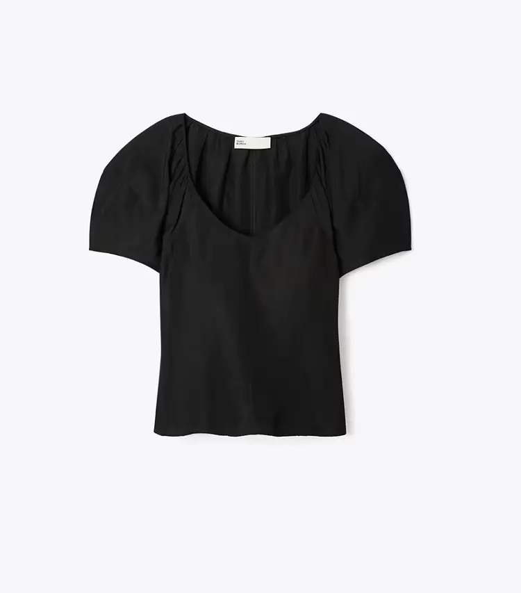 Balloon Sleeve Viscose Top