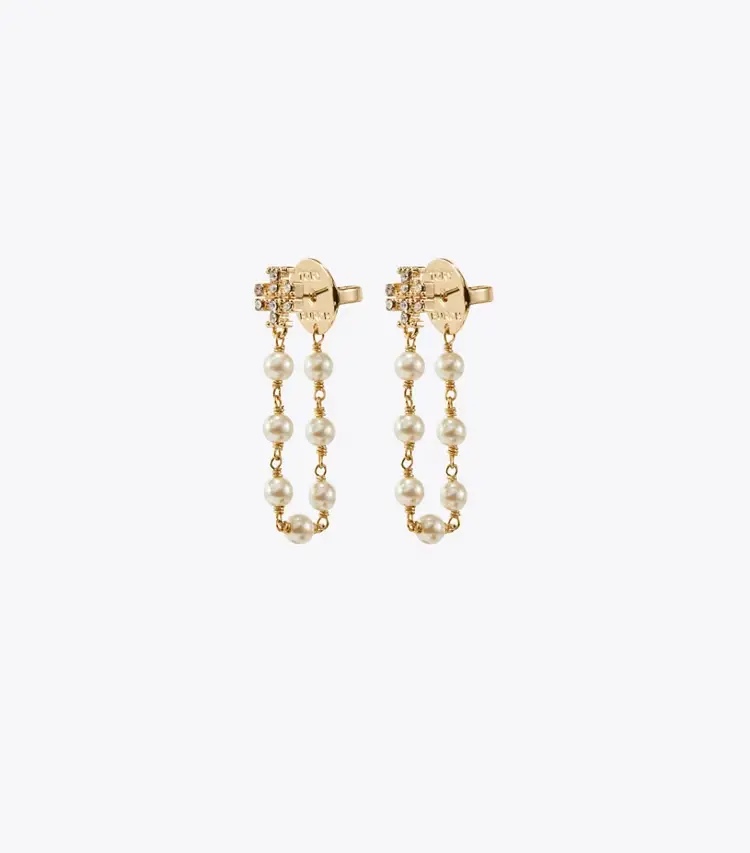 Moondance Pearl And Chain Earrings - Image 2