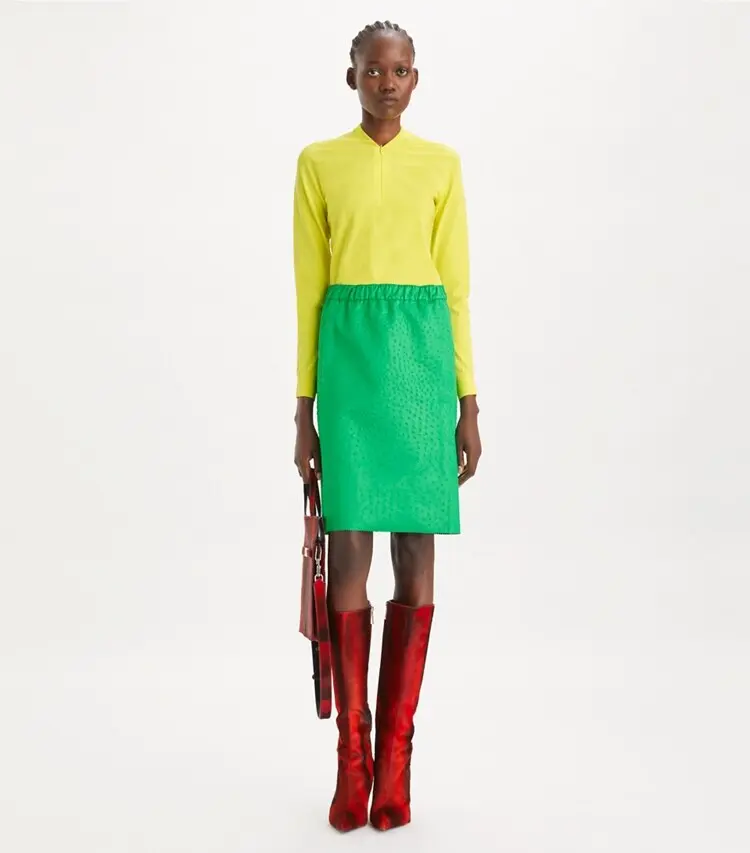 Embossed Satin Skirt - Image 2