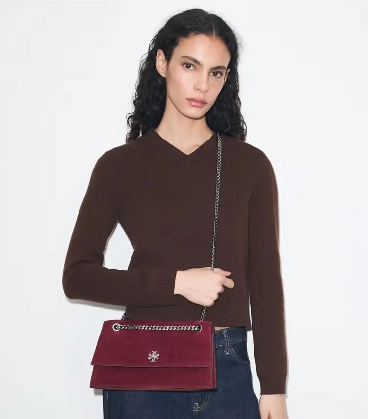 Kira Turnlock Suede Shoulder Bag - Image 3